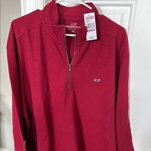 Vineyard Vines Burgundy Quarter-Zip Pullover
